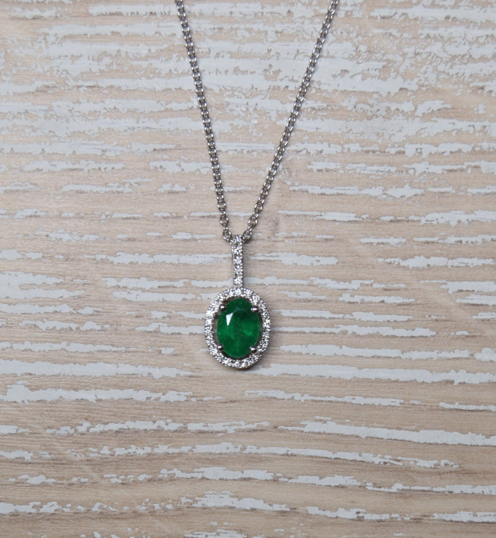 Emerald and Diamond Pendant - RHS Jewellers